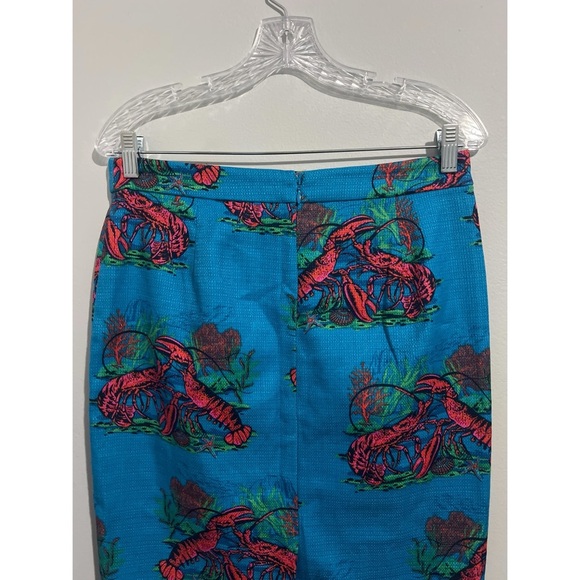 J.Crew Skirt Women’s Size 4 No. 2 Pencil Lobster Print Grasscloth AO728 - Picture 7 of 14